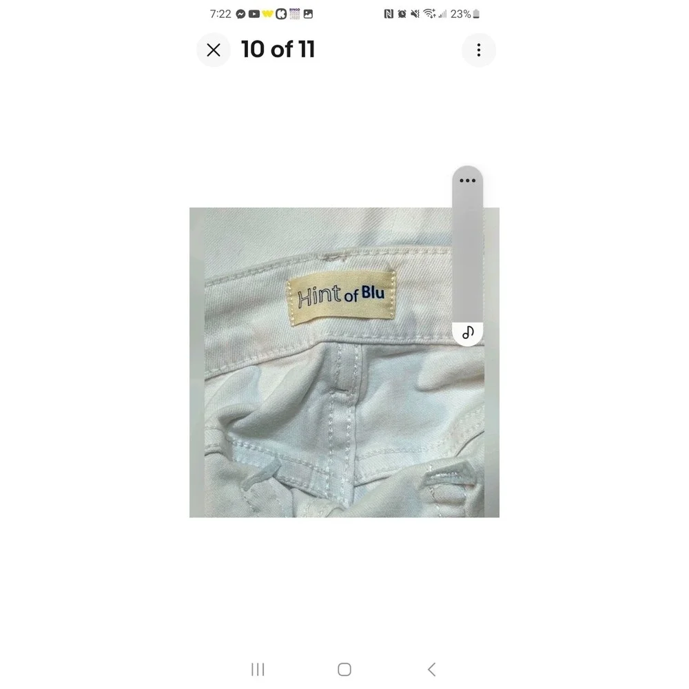 Hint of Blu Women's Jeans, Straight Leg,‎ Stretch Denim, White, Size 30, NWT